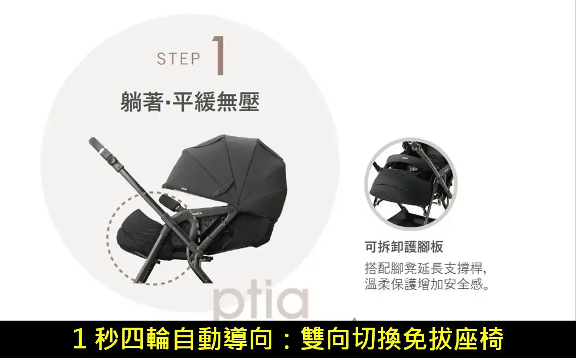 Aprica Optia Cushion Grace 嬰兒推車直控式連動切換把手