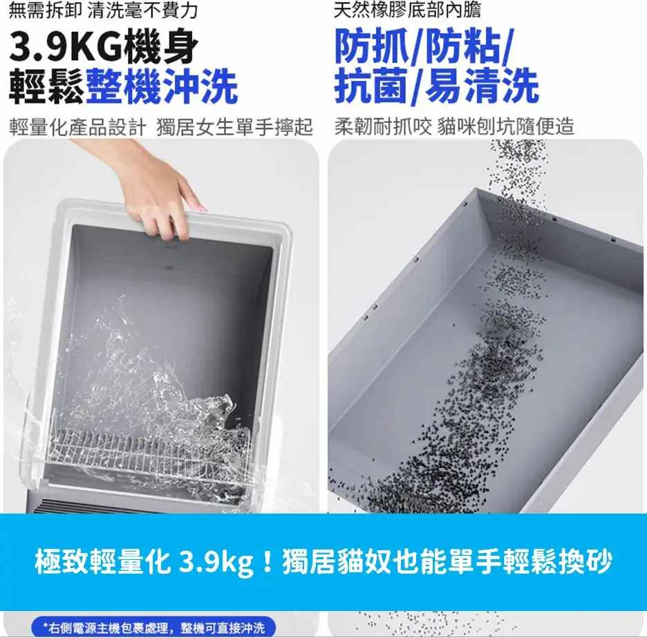 MagicScoop 魔鏟 M1 Pro 自動貓砂機 3.9kg 輕量化與超大內部空間規格